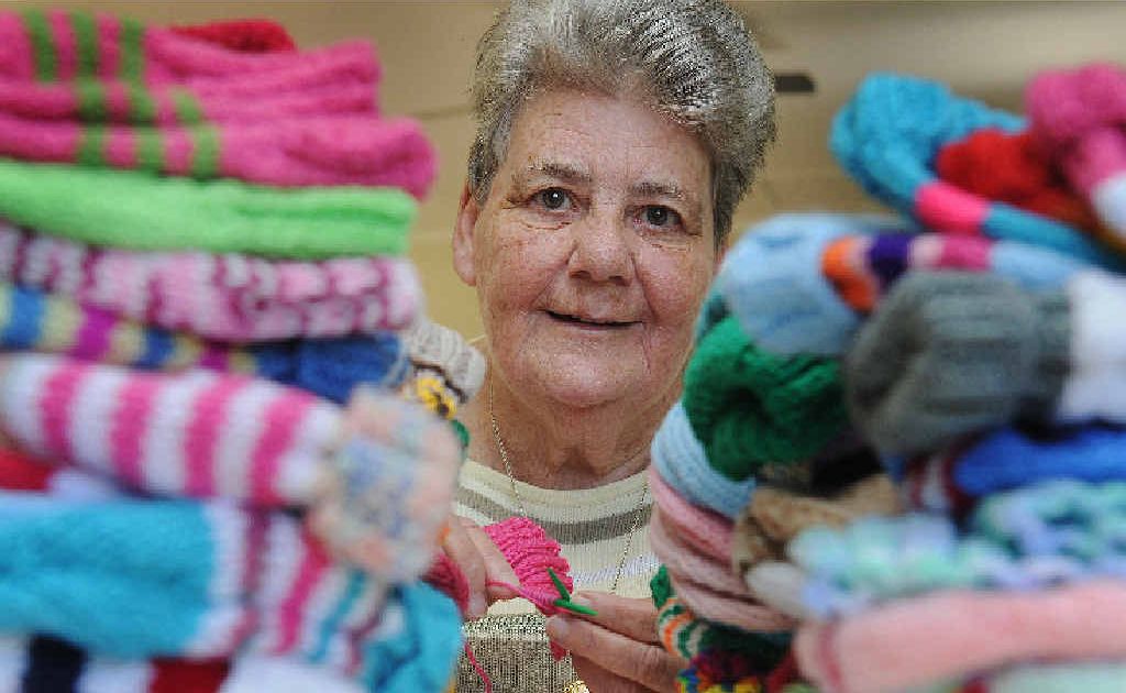 Sugar Coast Village Craft group member Berryl Streeter is still working on beanies for newborns. Sugar Coast Village Craft group member Berryl Streeter is still working on beanies for newborns.